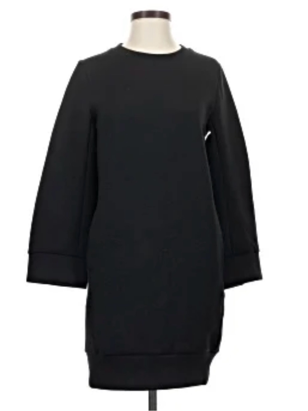 Jil Sander X Uniqlo +J Dry Long Sleeve Dress Black Back Zipper Scuba Small NWT